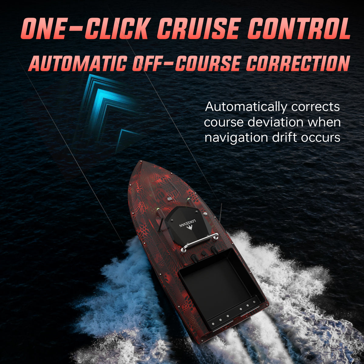 LOKEEVAN D80E high-speed GPS bait boat with depth and temperature sensing feature overview