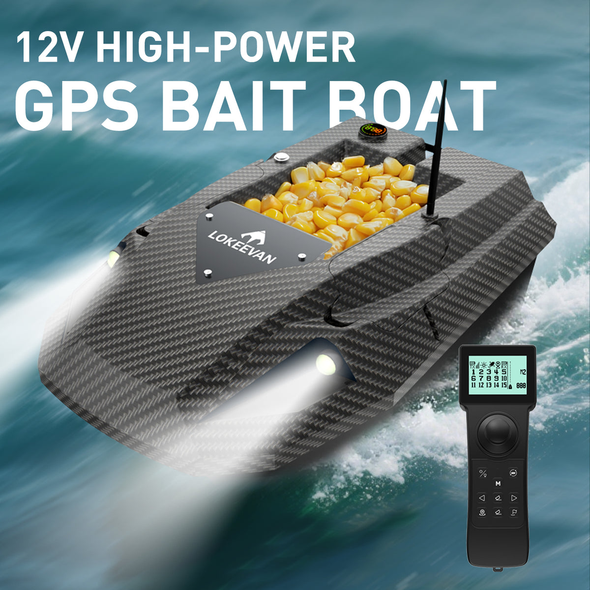 LOKEEVAN D50B GPS bait boat for long carp fishing sessions feature overview