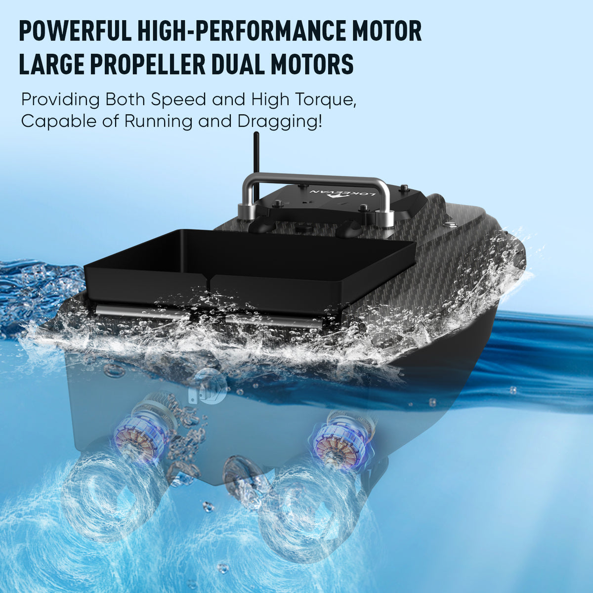 LOKEEVAN D80B high-speed GPS bait boat for large carp waters feature overview