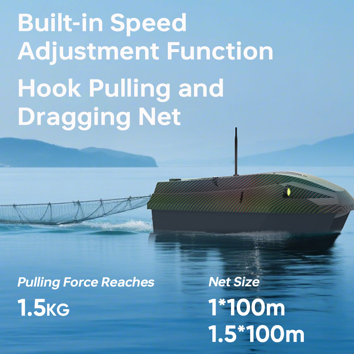 LOKEEVAN D50E GPS bait boat with depth and temperature sensing feature overview