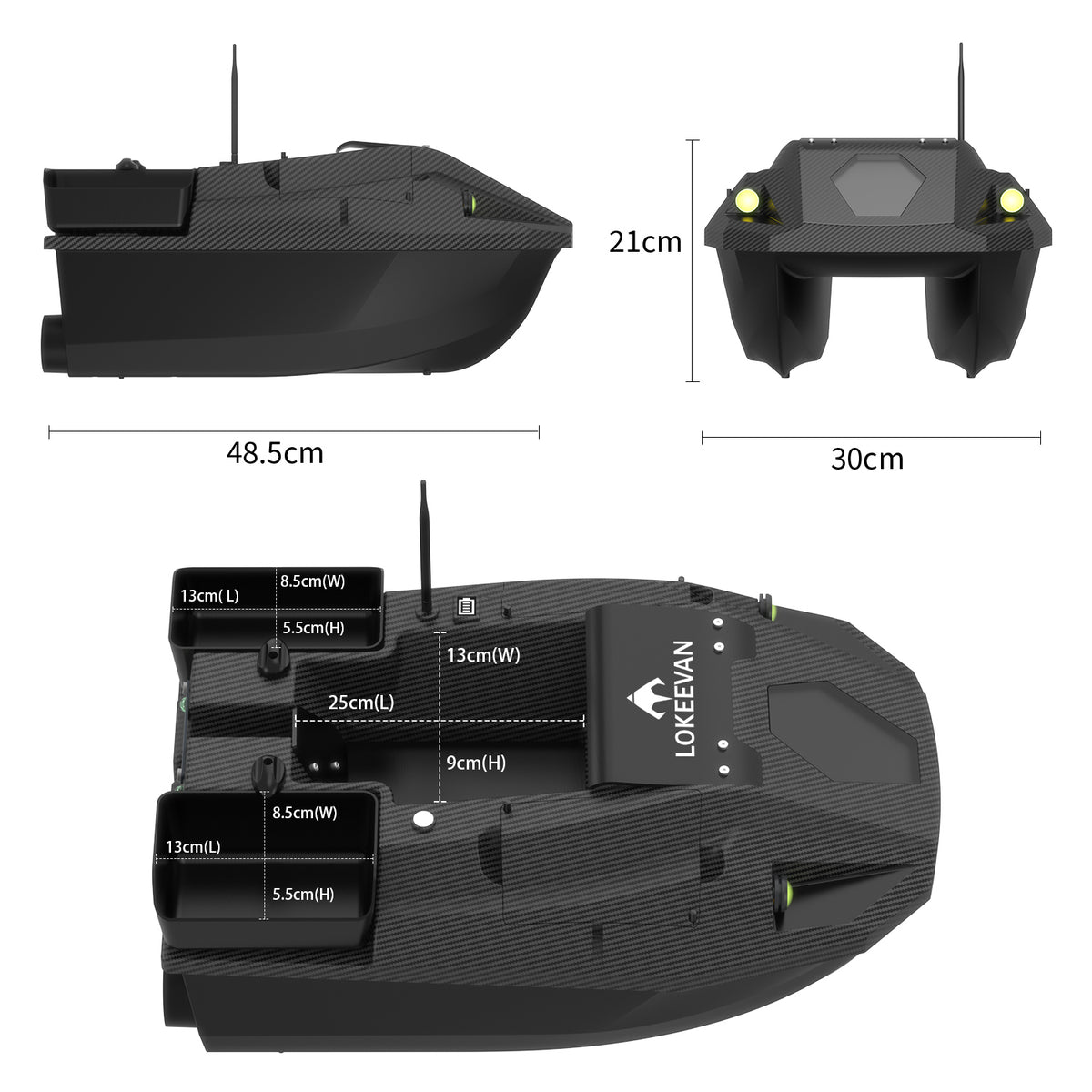 LOKEEVAN D70B multi-hopper GPS bait boat – feature image 6