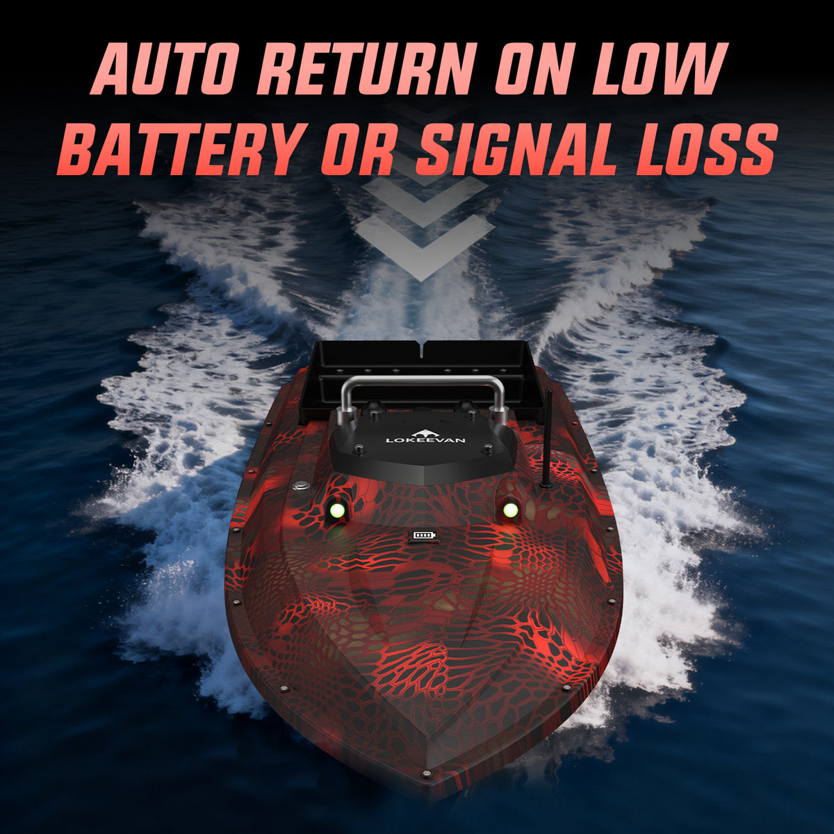 LOKEEVAN D80E high-speed GPS bait boat with depth and temperature sensing feature overview
