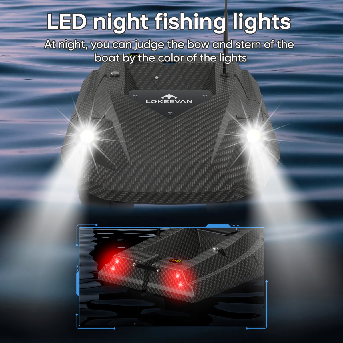 LOKEEVAN D50B GPS bait boat for long carp fishing sessions feature overview