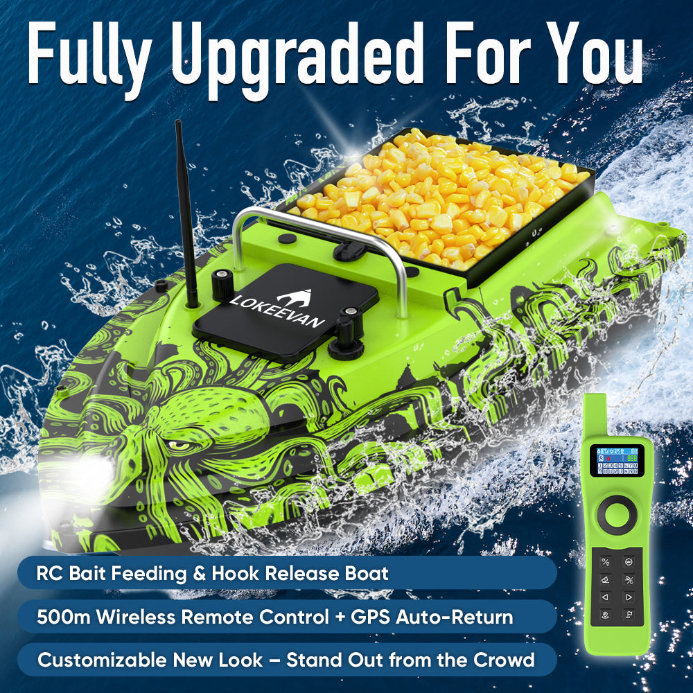 LOKEEVAN D32ED Octopus Green Glow GPS bait boat