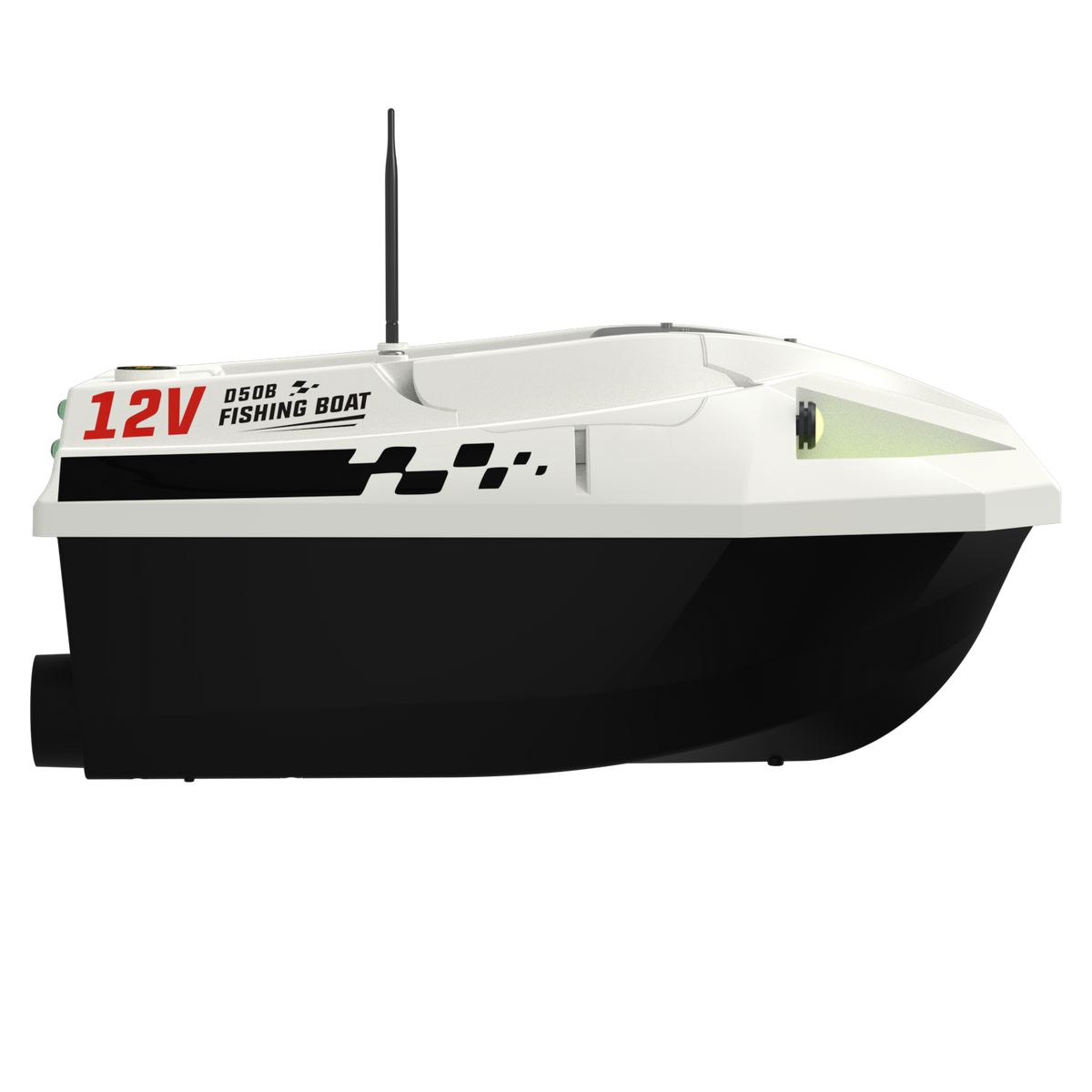 LOKEEVAN D50B White GPS bait boat for long carp fishing sessions on white background