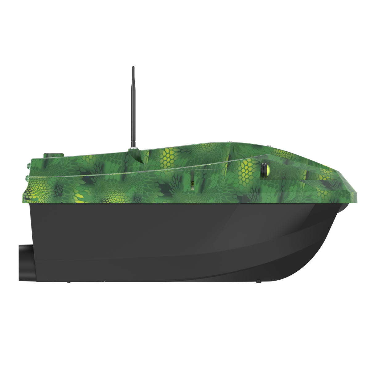 LOKEEVAN D50E Green Snake GPS bait boat with depth and temperature sensing on white background
