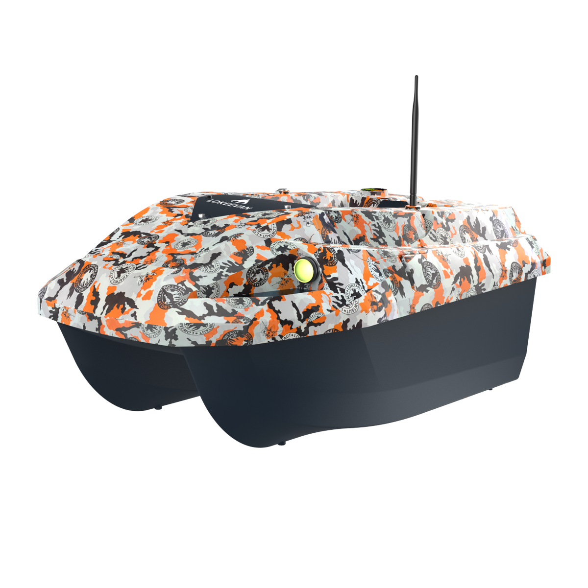 LOKEEVAN D50E Graffiti GPS bait boat with depth and temperature sensing on white background