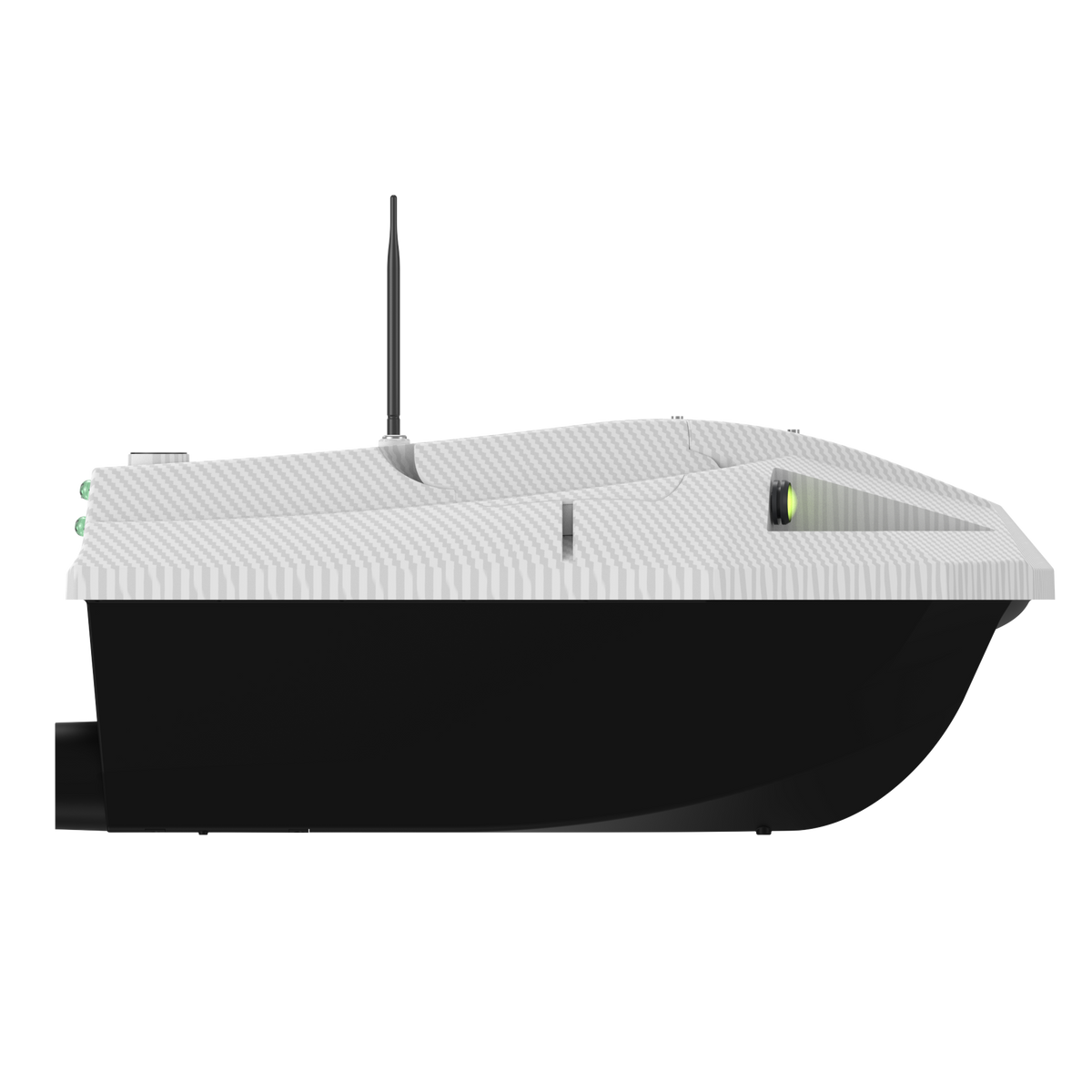 LOKEEVAN D50E White Carbon GPS bait boat with depth and temperature sensing on white background