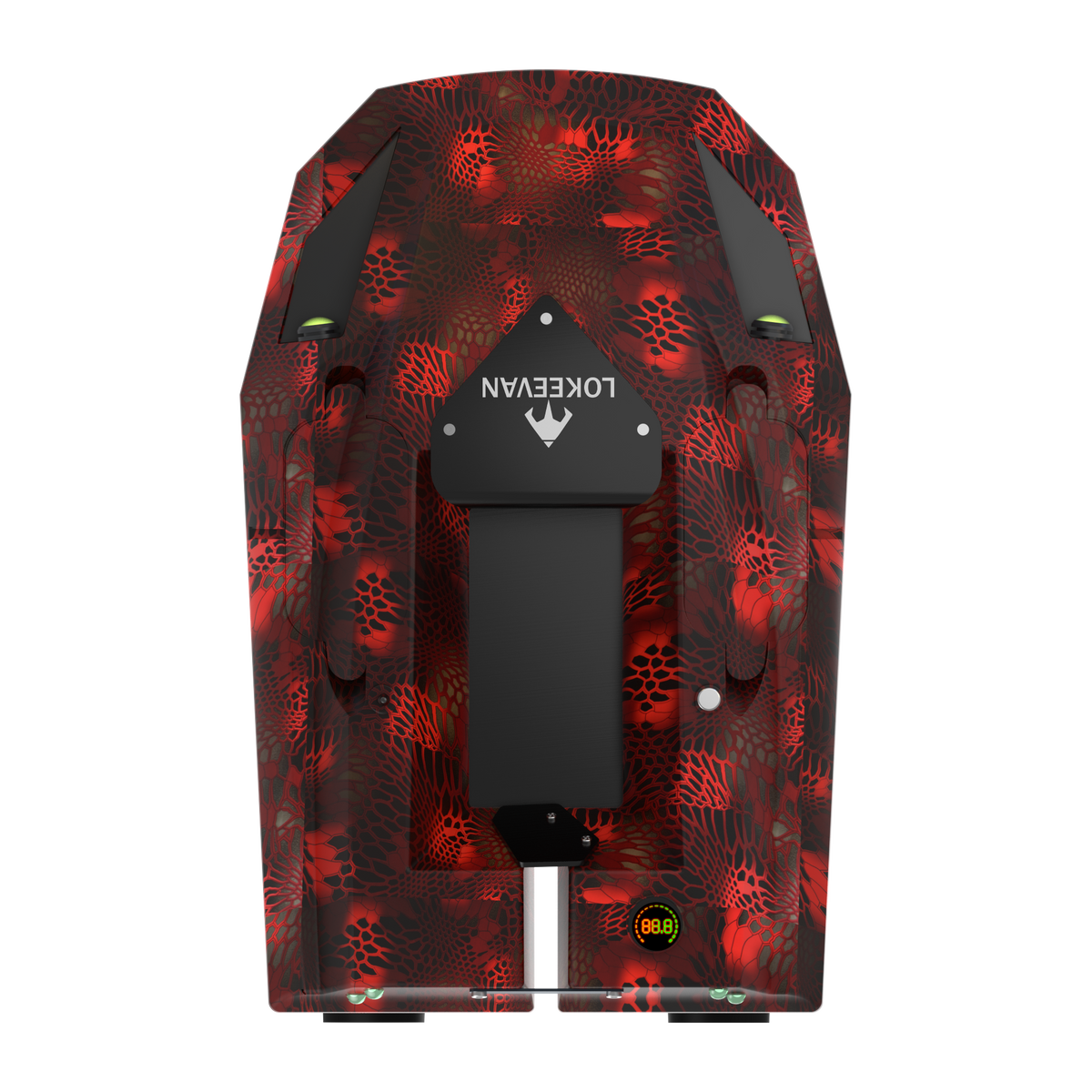 LOKEEVAN D50E Red Snake GPS bait boat with depth and temperature sensing on white background