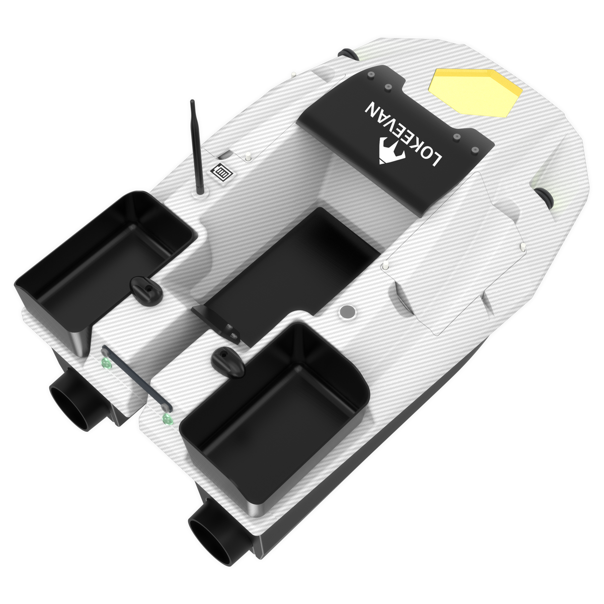 LOKEEVAN D70B White Carbon multi-hopper GPS bait boat – product view 3