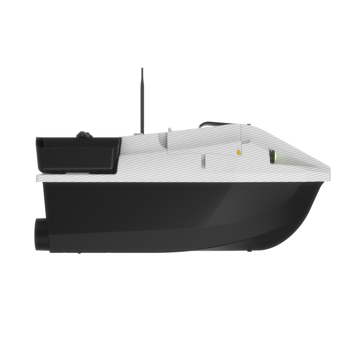 LOKEEVAN D70B White Carbon multi-hopper GPS bait boat – right-side view