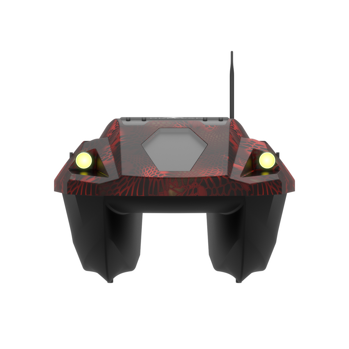 LOKEEVAN D70E Red Cobra multi-hopper GPS bait boat with depth and temperature sensing – front view