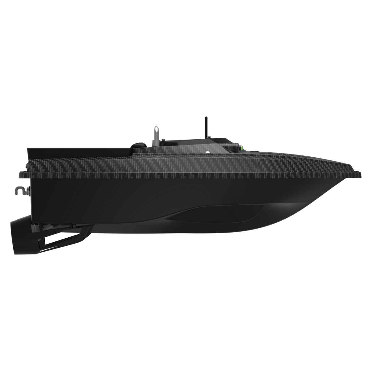 LOKEEVAN D80B Black Carbon high-speed GPS bait boat for large carp waters on white background