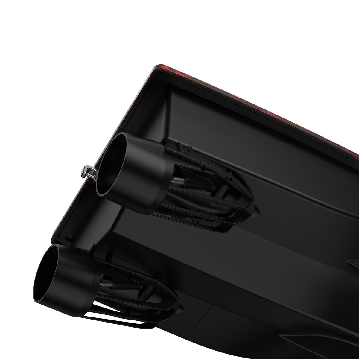 LOKEEVAN D80E Red and Black high-speed GPS bait boat with depth and temperature sensing on white background