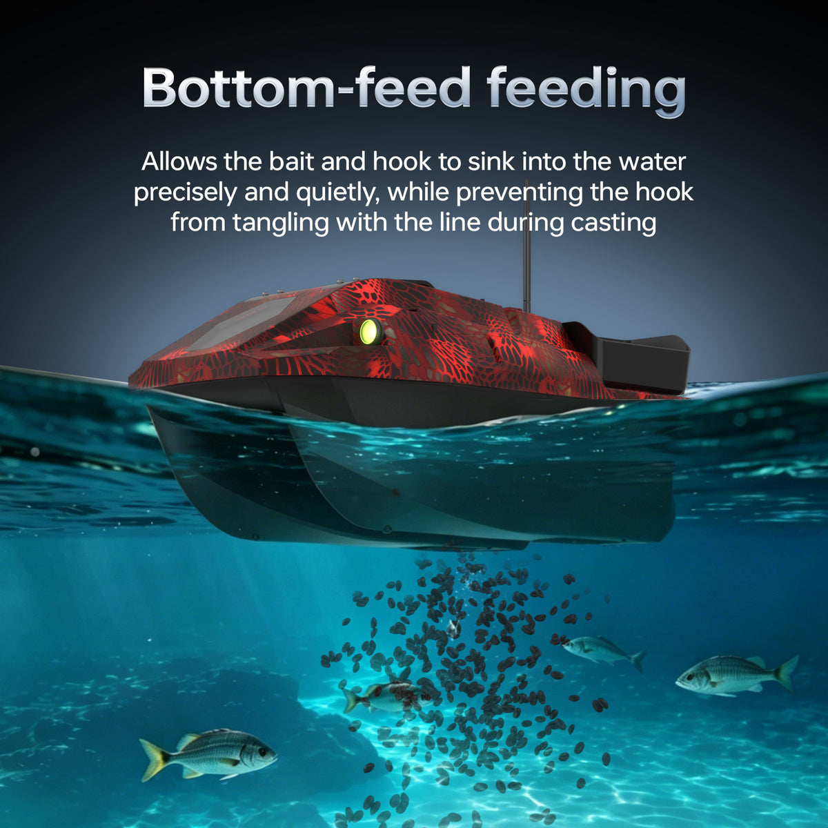 LOKEEVAN D70E multi-hopper GPS bait boat with depth and temperature sensing – feature image 4