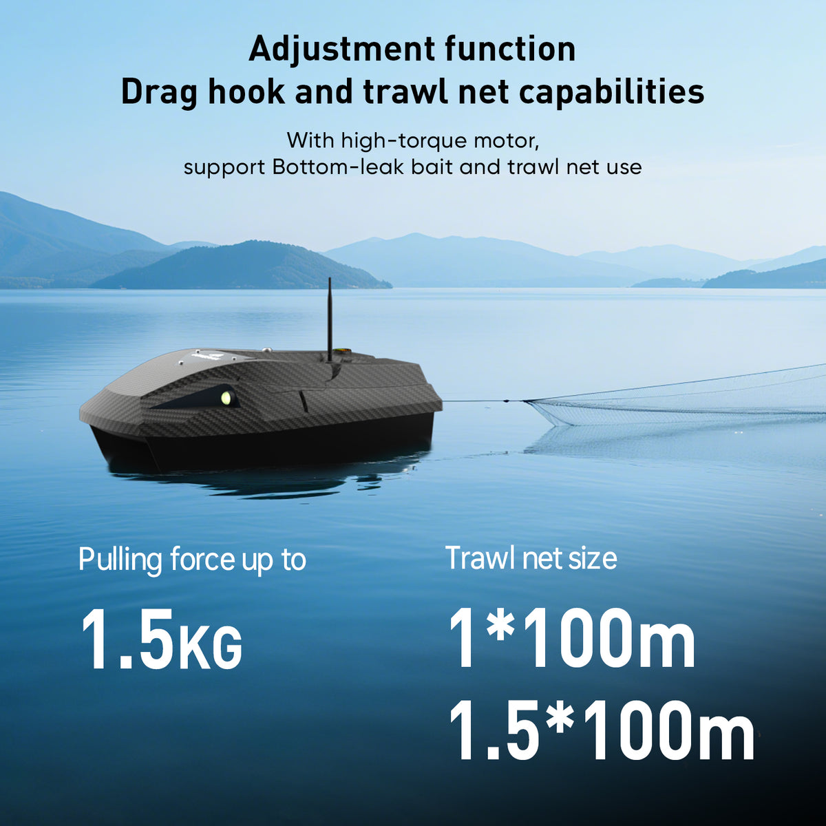 LOKEEVAN D50B GPS bait boat for long carp fishing sessions feature overview