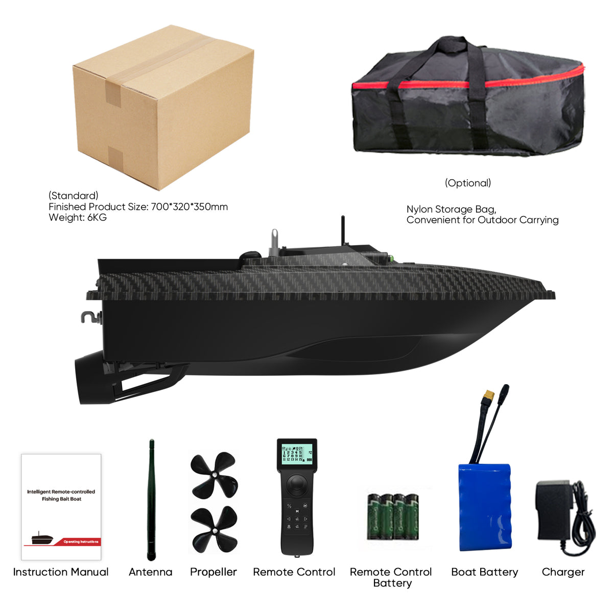 LOKEEVAN D80B high-speed GPS bait boat for large carp waters feature overview