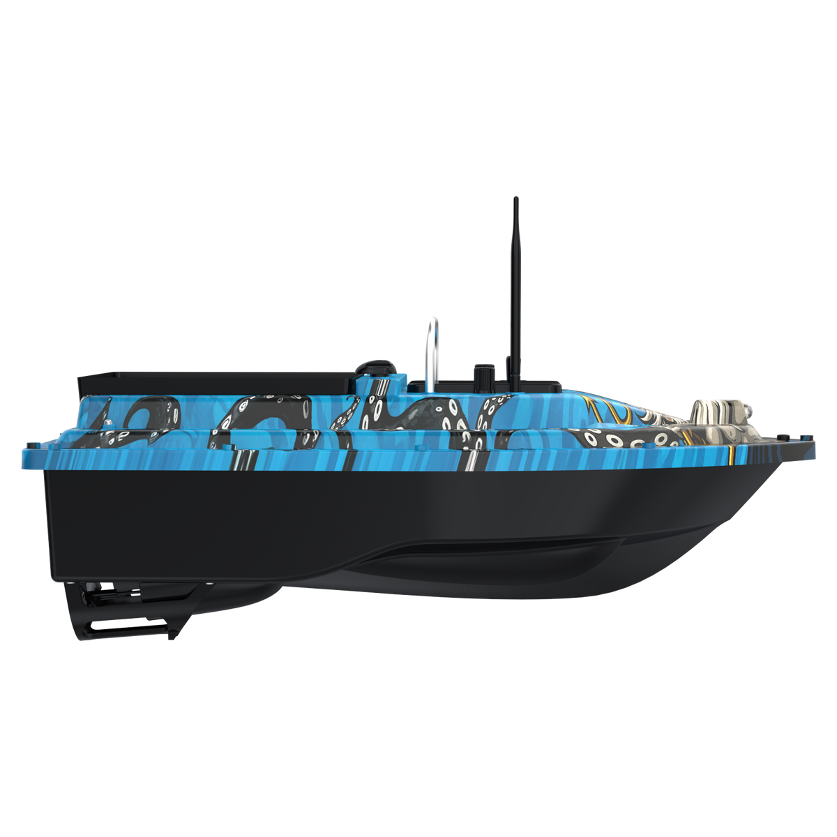 LOKEEVAN D32ED Poseidon Blue GPS bait boat with depth and temperature sensing on white background