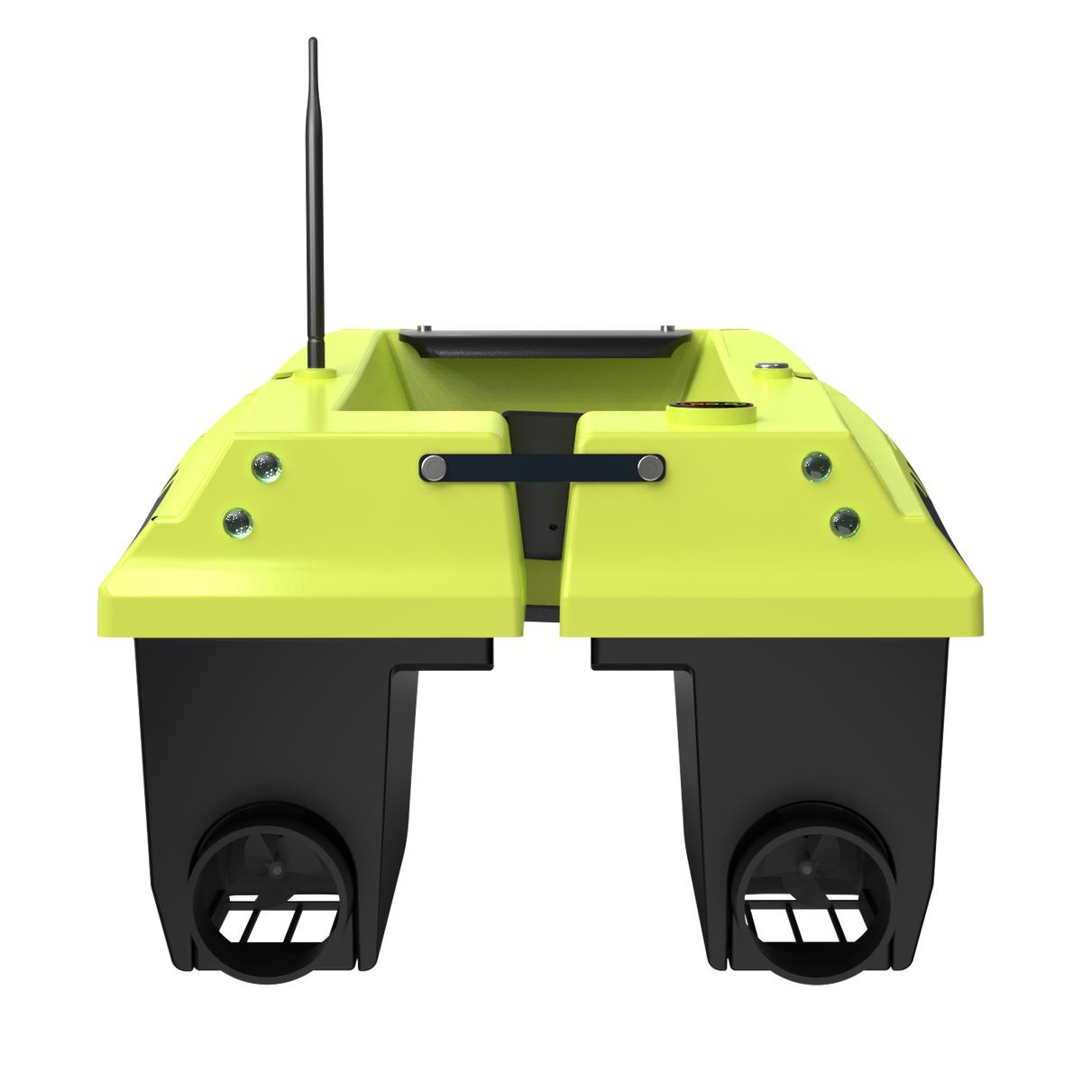 LOKEEVAN D50E Yellow GPS bait boat with depth and temperature sensing on white background