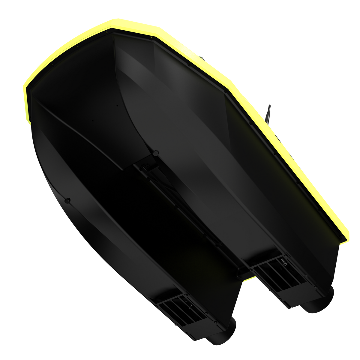 LOKEEVAN D50E Yellow GPS bait boat with depth and temperature sensing on white background