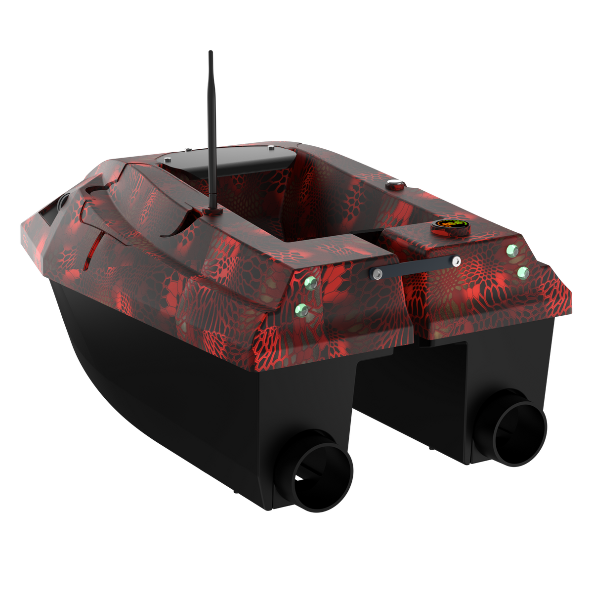 LOKEEVAN D50E Red Snake GPS bait boat with depth and temperature sensing on white background
