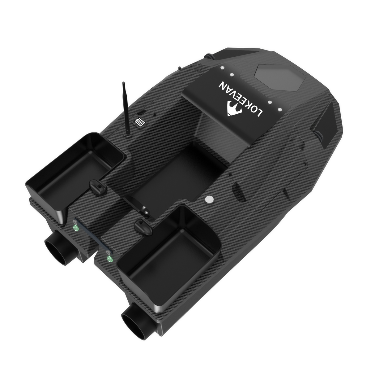 LOKEEVAN D70B Black Carbon multi-hopper GPS bait boat – product view 3