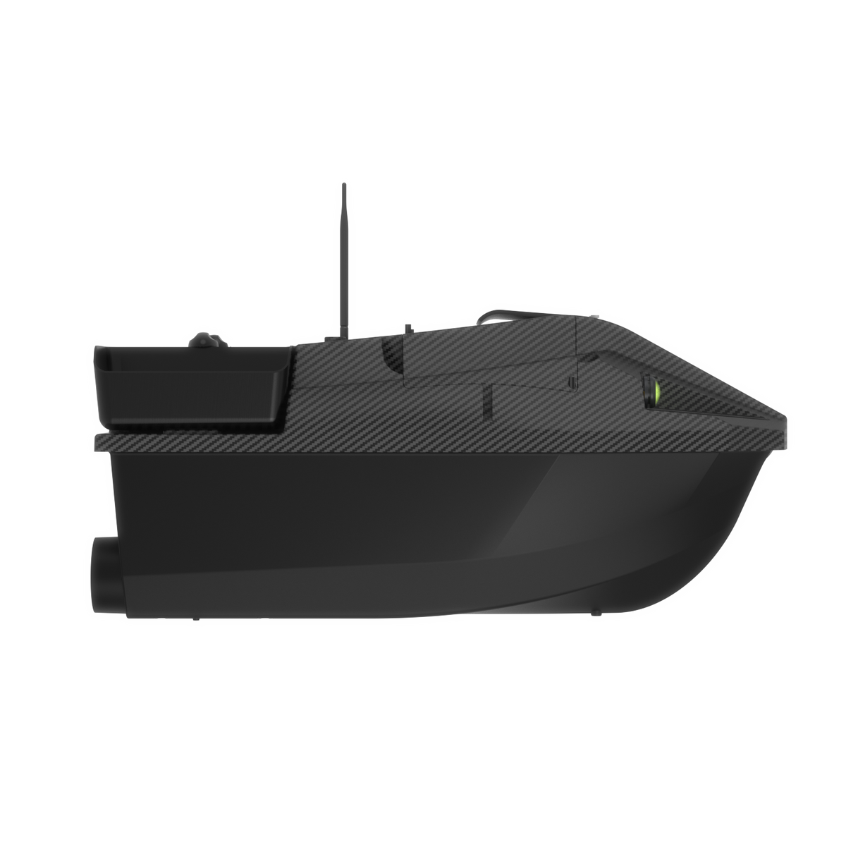 LOKEEVAN D70B Black Carbon multi-hopper GPS bait boat – left-side view