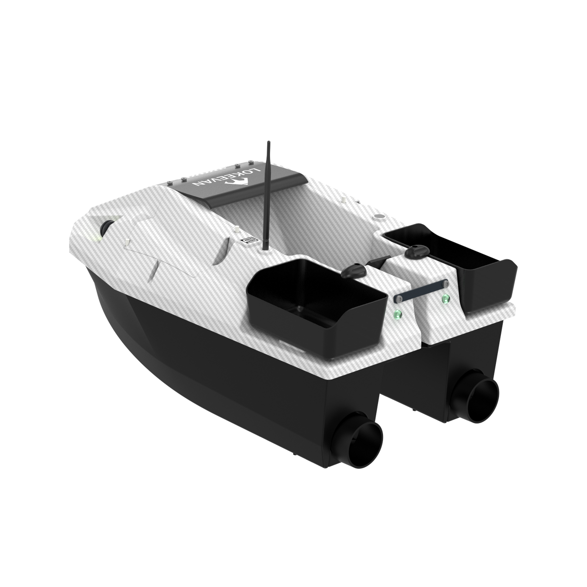 LOKEEVAN D70B White Carbon multi-hopper GPS bait boat – product view 6
