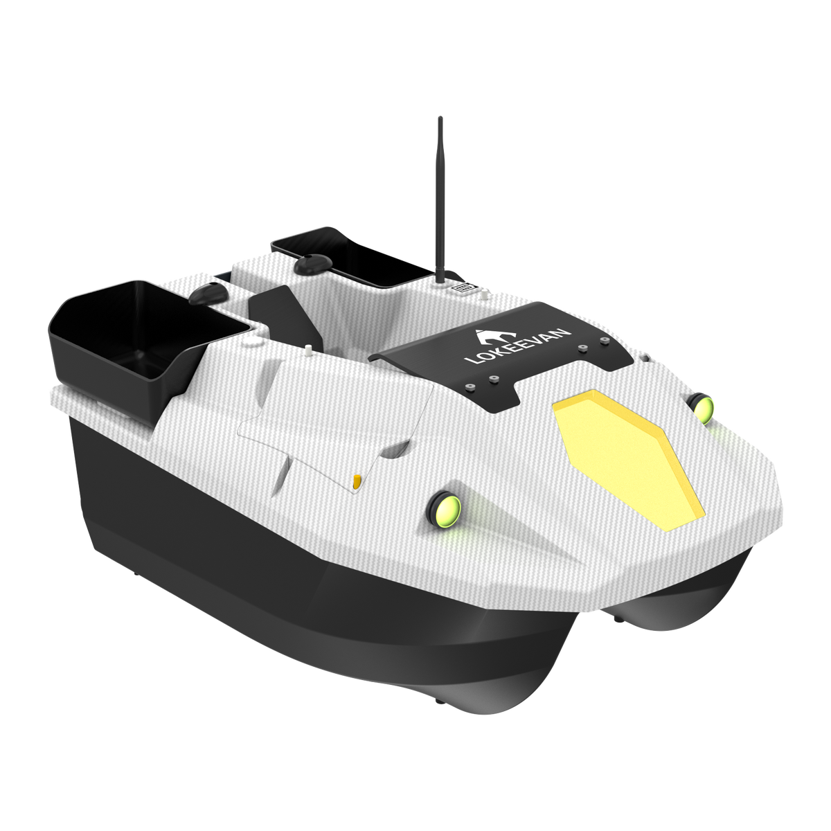 LOKEEVAN D70B White Carbon multi-hopper GPS bait boat – product view 9