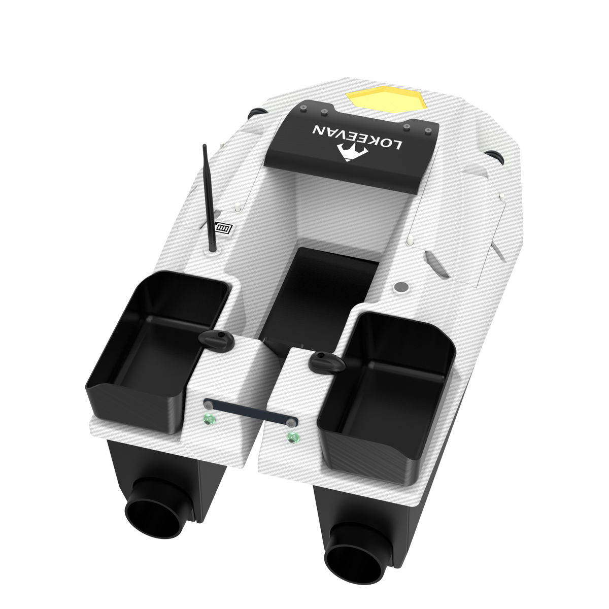 LOKEEVAN D70B White Carbon multi-hopper GPS bait boat – product view 10
