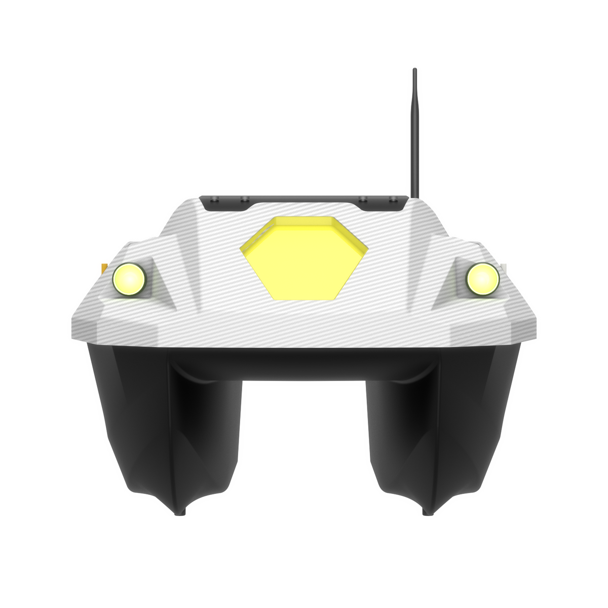 LOKEEVAN D70B White Carbon multi-hopper GPS bait boat – front view