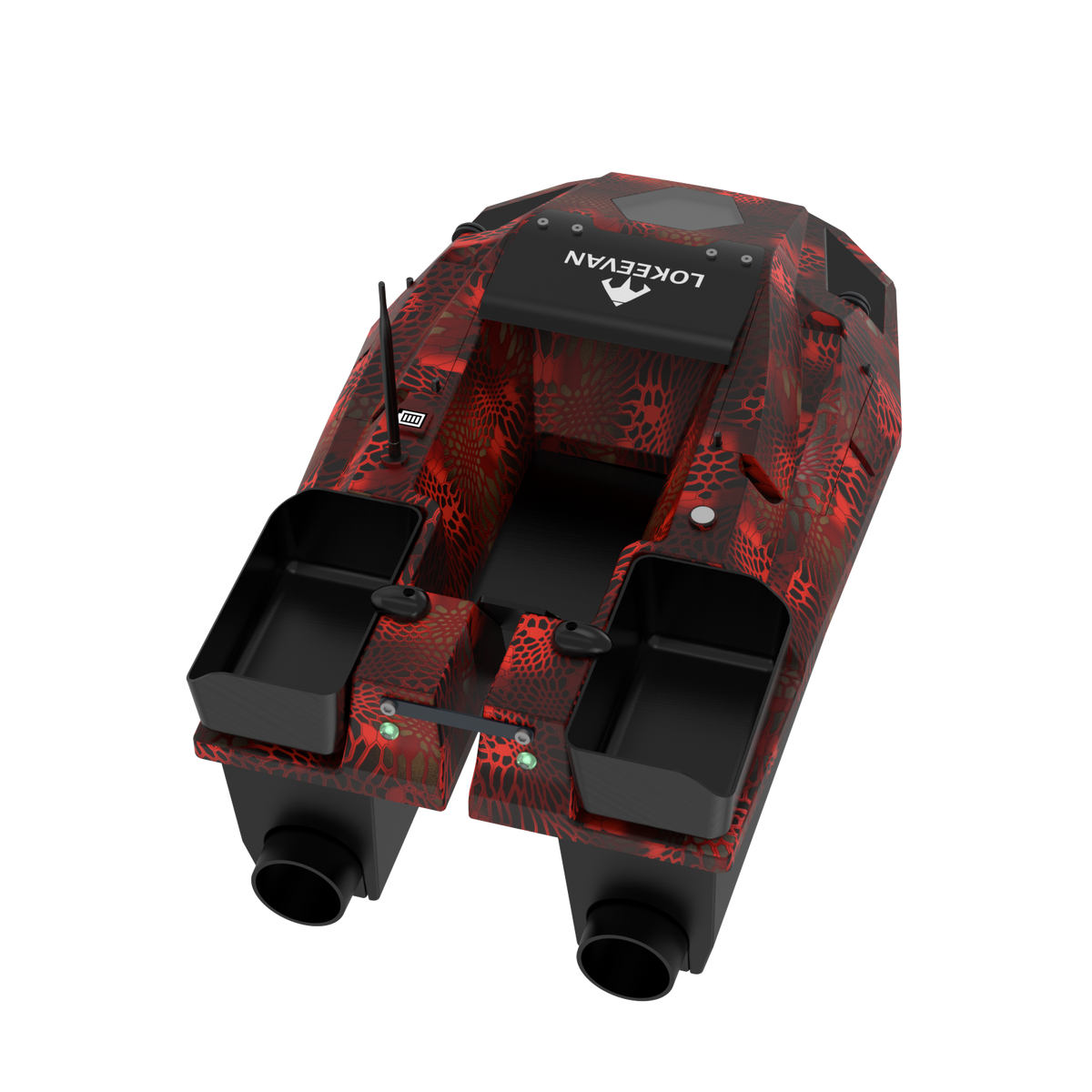 LOKEEVAN D70E Red Cobra multi-hopper GPS bait boat with depth and temperature sensing – product view 10