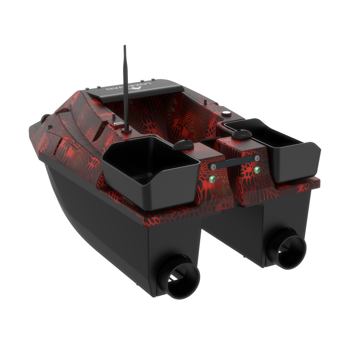 LOKEEVAN D70E Red Cobra multi-hopper GPS bait boat with depth and temperature sensing – product view 16