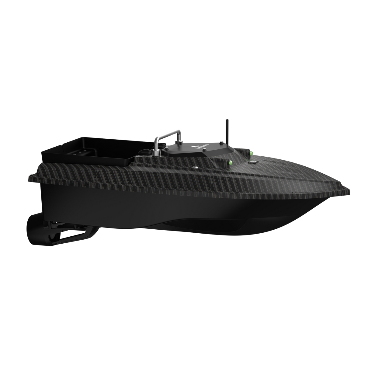 LOKEEVAN D80B Black Carbon high-speed GPS bait boat for large carp waters on white background