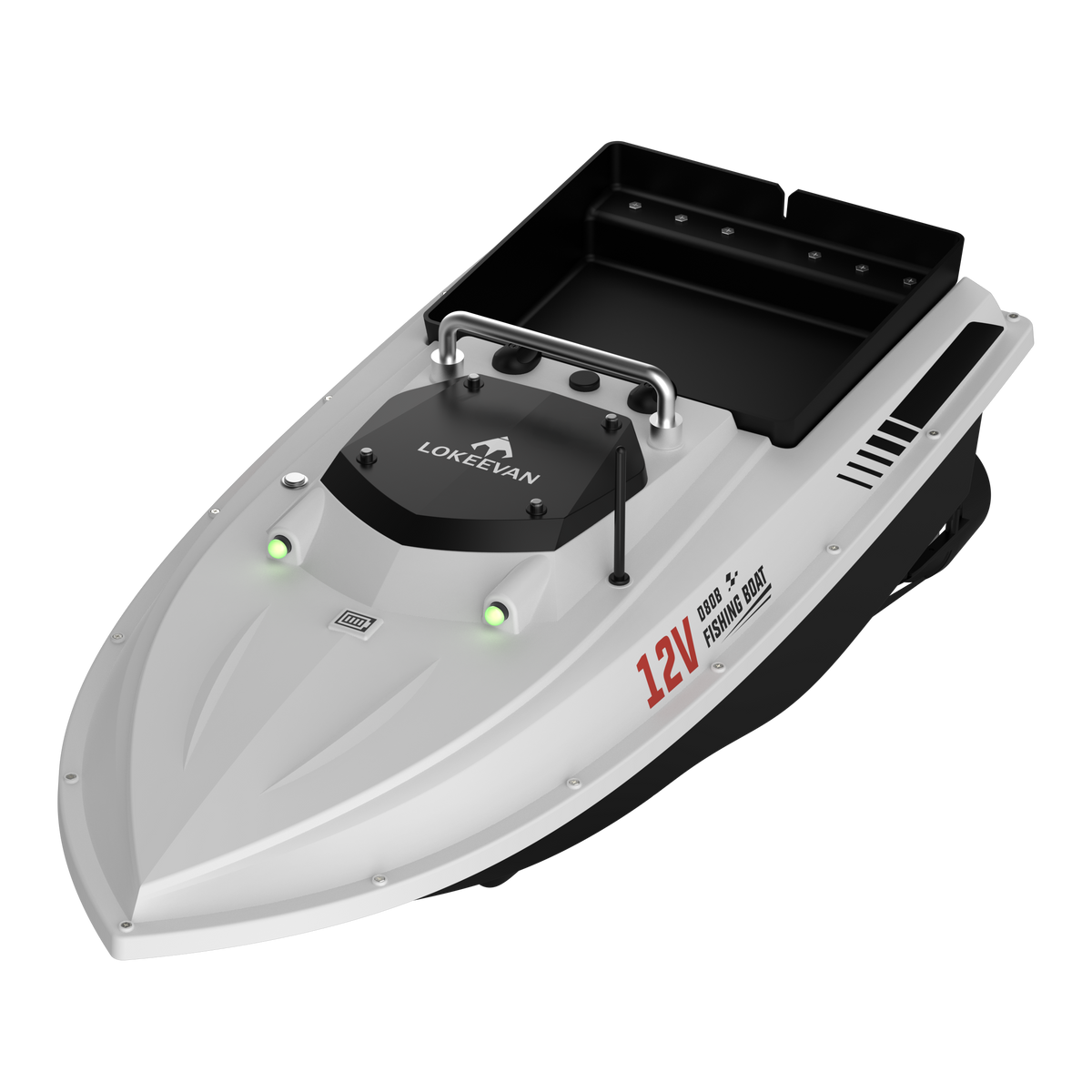 LOKEEVAN D80B White GPS bait boat on white background